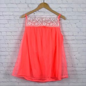 Vintage 2 Piece Lingerie Top & Bottoms Coral Large